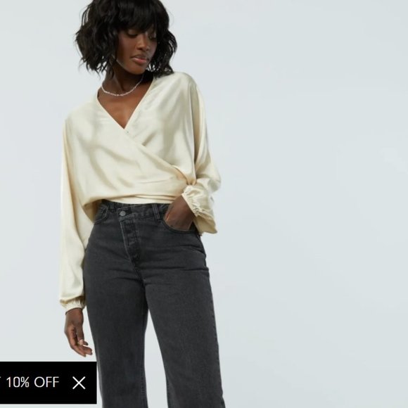 Oak & Fort Satin Blouse - Picture 1 of 5